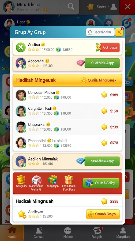 Screenshot fitur leaderboard yang menyematkan peringkat pemain.