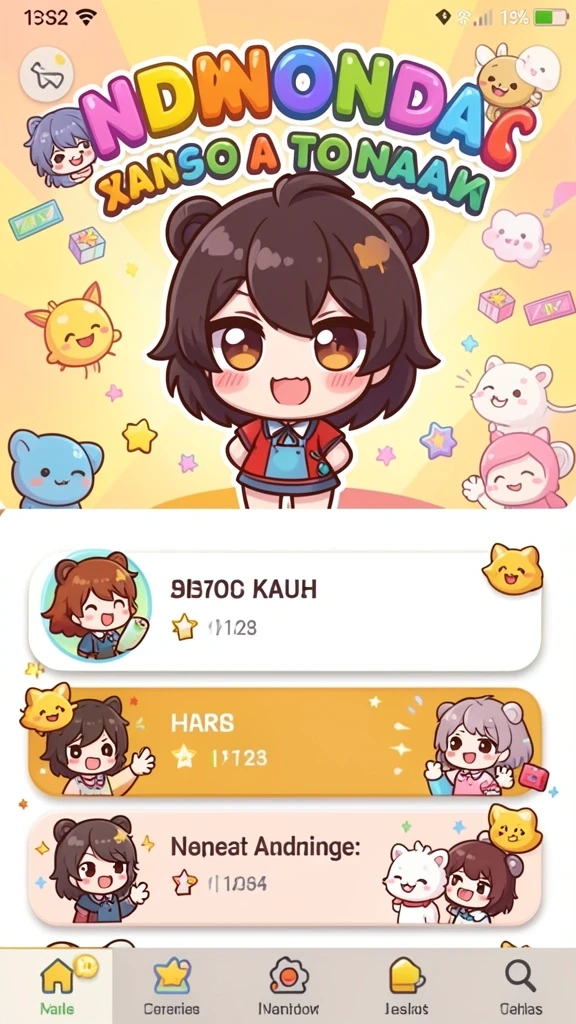 Karakter dengan desain unik dan berbagai kostum.