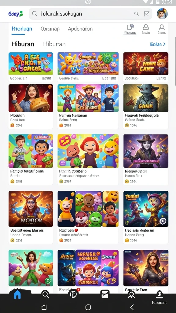 Berbagai pilihan kategori game yang menyenangkan.
