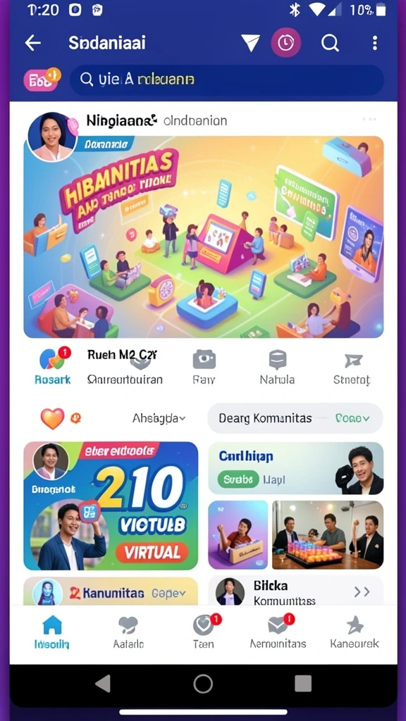 Tampilan menarik dari antarmuka permainan.
