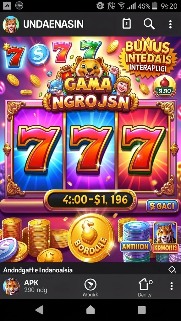Tampilan awal game dengan karakter unik.